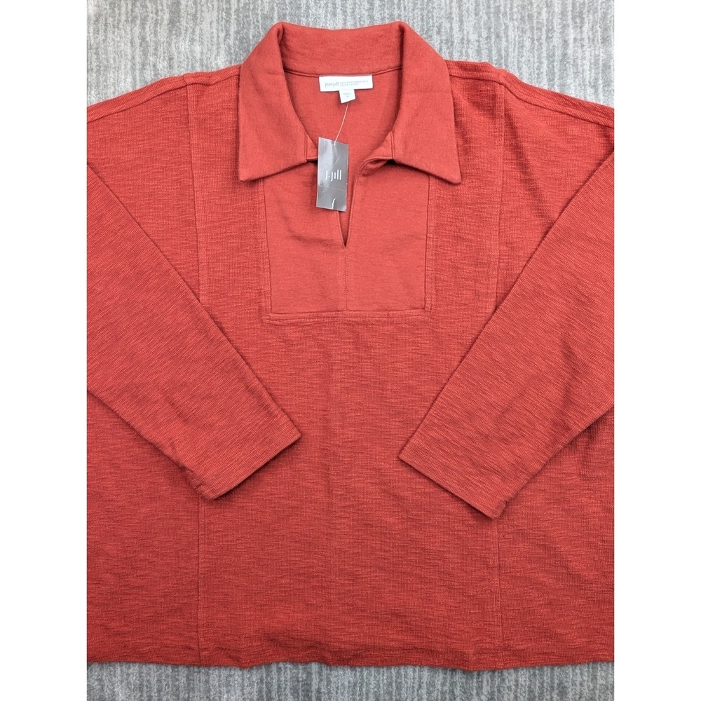 J. Jill Pure Jill Organic Cotton Tunic Top Pottery Red XL NWT 299481